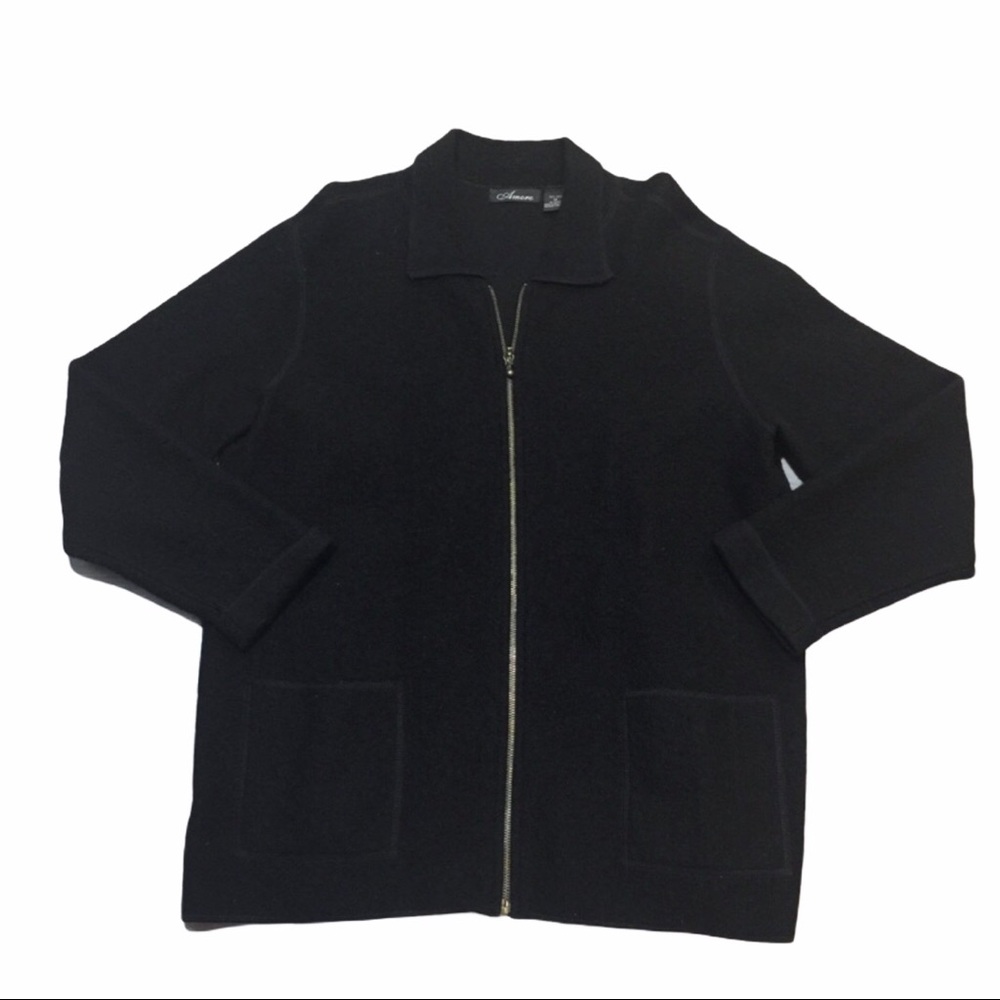 Amore Vintage Zip Sloughy Oversized Cardigan